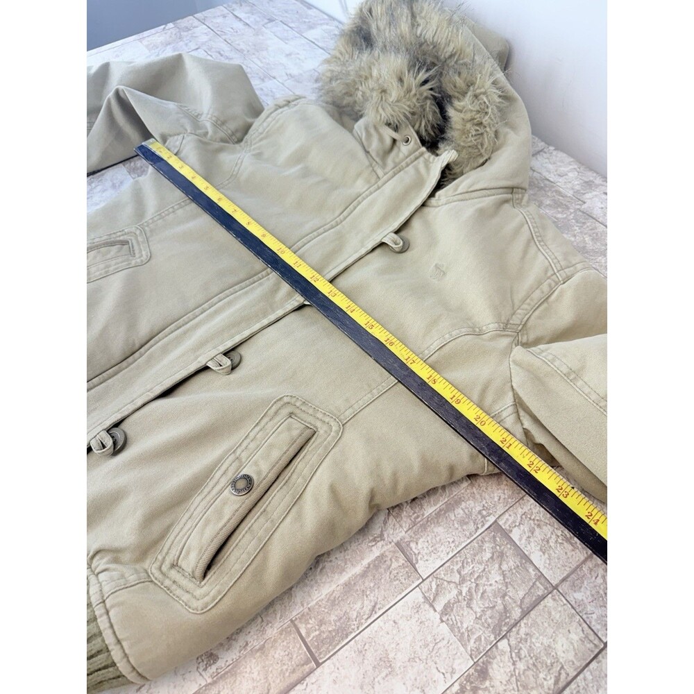 Vintage Y2K Abercrombie & Fitch Faux Fur Hooded Bomber Jacket Women’s Size L - Picture 16 of 16